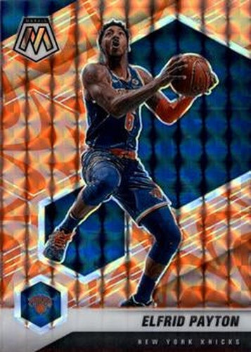 #84 Elfrid Payton - New York Knicks - 2020-21 Panini Mosaic - Mosaic Reactive Orange Basketball