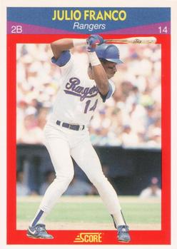 #84 Julio Franco - Texas Rangers - 1990 Score 100 Superstars Baseball