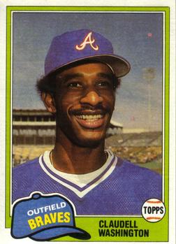 #854 Claudell Washington - Atlanta Braves - 1981 Topps Baseball