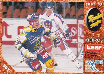#307 Runkosarja 7. Kierros - Tappara Tampere / Rauman Lukko - 1993-94 Leaf Sisu SM-Liiga (Finnish) Hockey