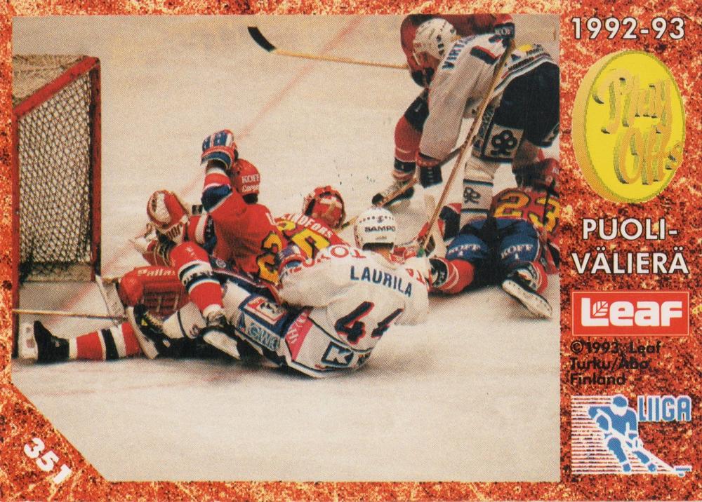 #351 Playoffs Puolivälierä - HIFK Helsinki / JyP HT - 1993-94 Leaf Sisu SM-Liiga (Finnish) Hockey