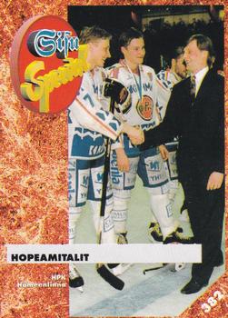 #382 Hopeamitalit HPK Hämeenlinna - HPK Hämeenlinna - 1993-94 Leaf Sisu SM-Liiga (Finnish) Hockey