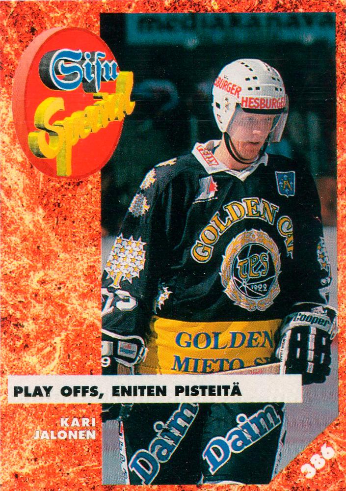 #386 Kari Jalonen - TPS Turku - 1993-94 Leaf Sisu SM-Liiga (Finnish) Hockey