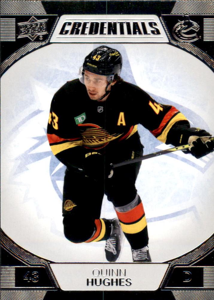 #85 Quinn Hughes - Vancouver Canucks - 2022-23 Upper Deck Credentials Hockey
