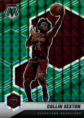 #85 Collin Sexton - Cleveland Cavaliers - 2020-21 Panini Mosaic - Mosaic Green Basketball
