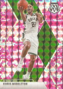 #85 Khris Middleton - Milwaukee Bucks - 2019-20 Panini Mosaic - Camo Pink Basketball