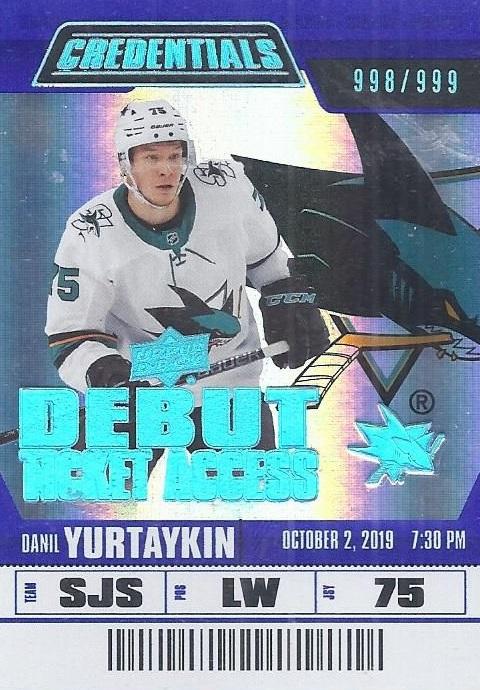 #86 Danil Yurtaykin - San Jose Sharks - 2019-20 Upper Deck Credentials Hockey