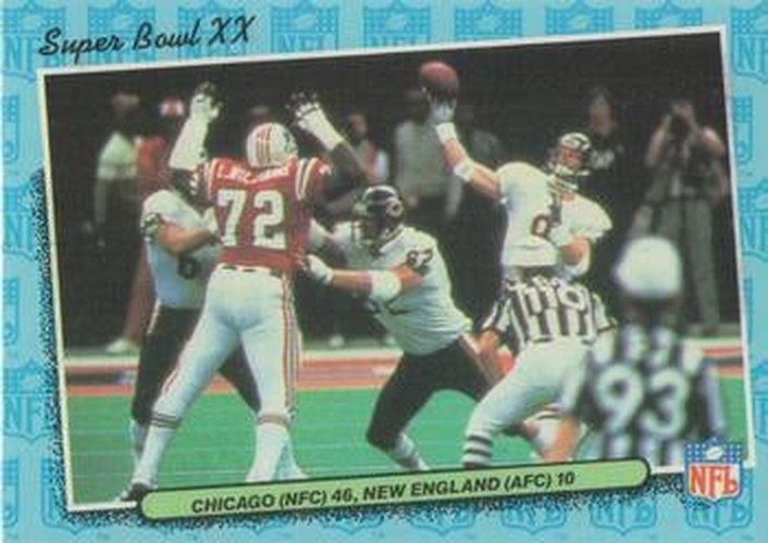 #86 Super Bowl - Chicago Bears / New England Patriots - 1986 Fleer Team Action Football