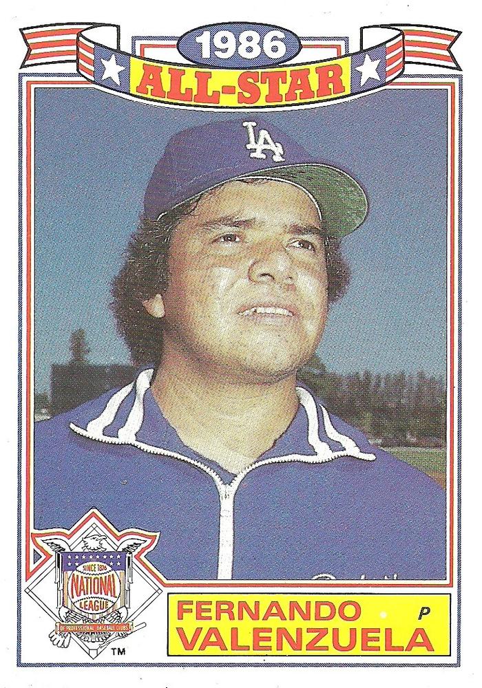 #11 Fernando Valenzuela - Los Angeles Dodgers - 1987 Topps - 1986 All-Star Game Commemorative Set (Glossy All-Stars) Baseball
