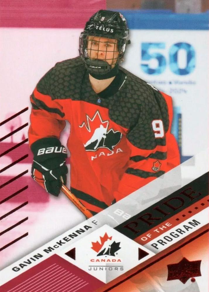 #87 Gavin McKenna - Canada - 2024 Upper Deck Team Canada Juniors - Red Foil Hockey