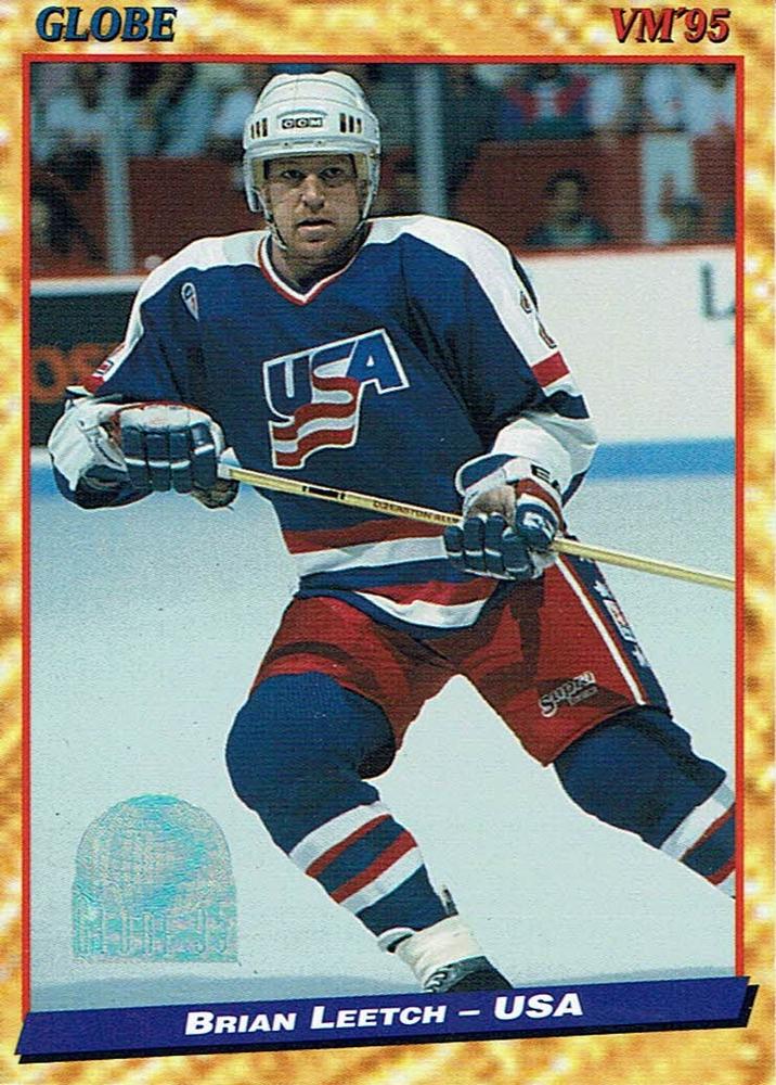 #103 Brian Leetch - USA - 1995 Semic Globe VM (Swedish) Hockey