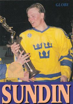 #256 Mats Sundin - Sweden - 1995 Semic Globe VM (Swedish) Hockey