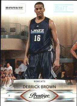 #238 Derrick Brown - Charlotte Bobcats - 2009-10 Panini Prestige - Draft Picks Light Blue Basketball
