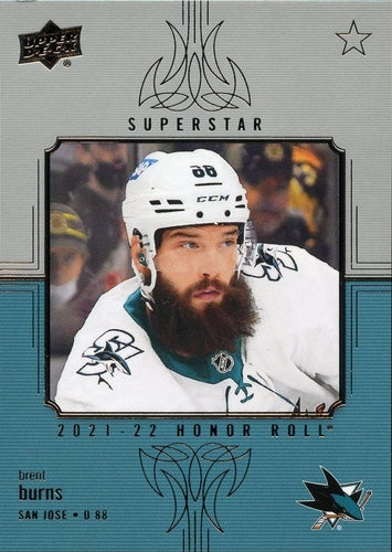 #HR-88 Brent Burns - San Jose Sharks - 2021-22 Upper Deck - Honor Roll Hockey