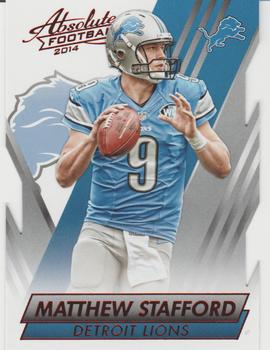 #88 Matthew Stafford - Detroit Lions - 2014 Panini Absolute - Red Football