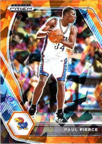 #89 Paul Pierce - Kansas Jayhawks - 2021 Panini Prizm Draft Picks - Orange Ice Basketball