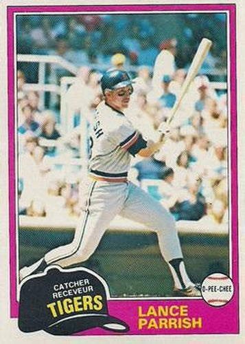 #8 Lance Parrish - Detroit Tigers - 1981 O-Pee-Chee - Gray Back Baseball