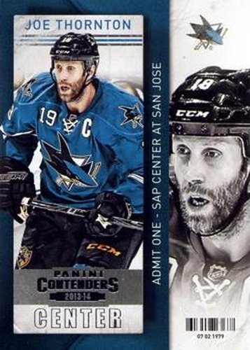 #8 Joe Thornton - San Jose Sharks - 2013-14 Panini Contenders Hockey