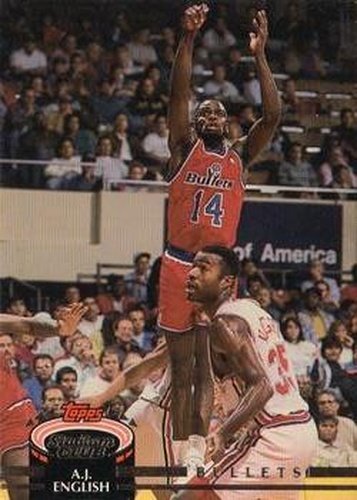 #8 A.J. English - Washington Bullets - 1992-93 Stadium Club Basketball