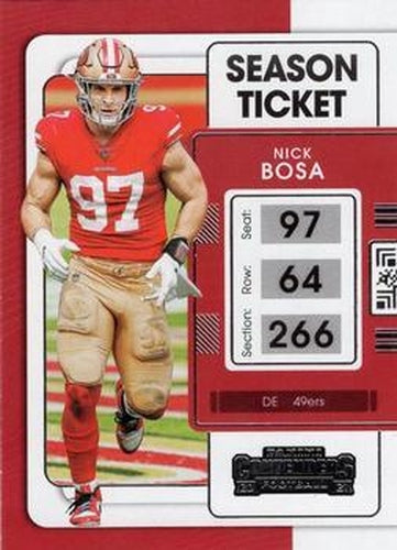 #90 Nick Bosa - San Francisco 49ers - 2021 Panini Contenders Football