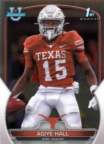 #90 Agiye Hall - Texas Longhorns - 2022 Bowman Chrome University Football