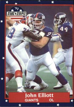 #91 John Elliott - New York Giants - 1991 Fleer Stars 'n Stripes Football