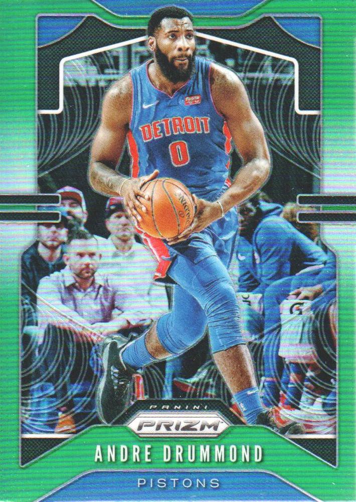 #92 Andre Drummond - Detroit Pistons - 2019-20 Panini Prizm - Prizms Green Basketball