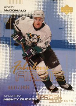 #92 Andy McDonald - Anaheim Mighty Ducks - 2000-01 Upper Deck Pros & Prospects Hockey