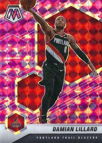 #93 Damian Lillard - Portland Trail Blazers - 2020-21 Panini Mosaic - Mosaic Camo Pink Basketball