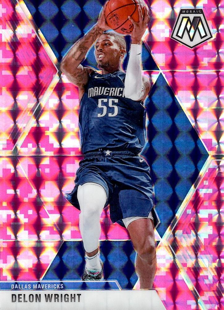 #94 Delon Wright - Dallas Mavericks - 2019-20 Panini Mosaic - Camo Pink Basketball