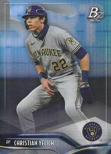 #95 Christian Yelich - Milwaukee Brewers - 2021 Bowman Platinum Baseball