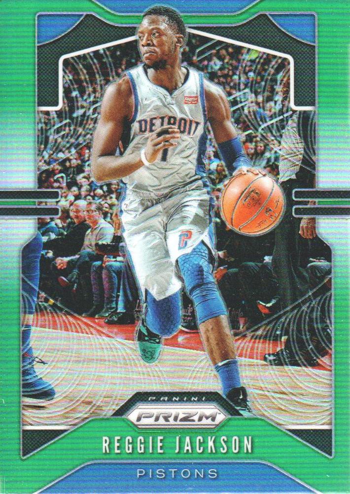 #95 Reggie Jackson - Detroit Pistons - 2019-20 Panini Prizm - Prizms Green Basketball