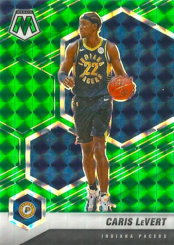 #95 Caris LeVert - Indiana Pacers - 2020-21 Panini Mosaic - Mosaic Green Basketball