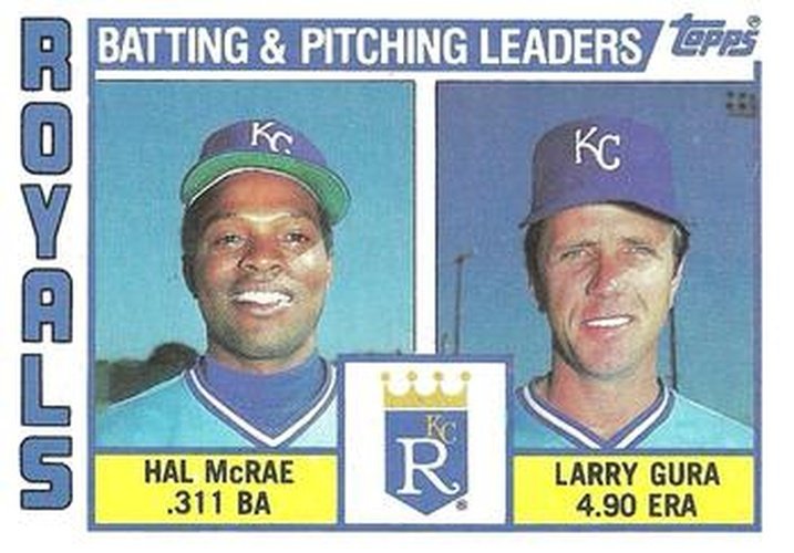 #96 Royals Leaders / Checklist Hal McRae / Larry Gura - Kansas City Royals - 1984 Topps Baseball