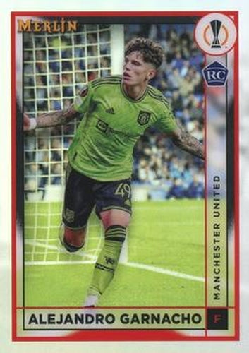 #96b Alejandro Garnacho - Manchester United - 2022-23 Merlin Chrome UEFA Club Competitions Soccer