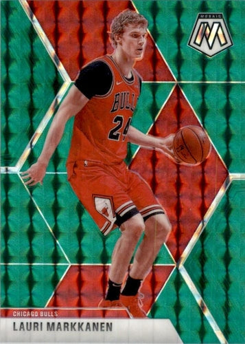#97 Lauri Markkanen - Chicago Bulls - 2019-20 Panini Mosaic - Green Prizm Basketball