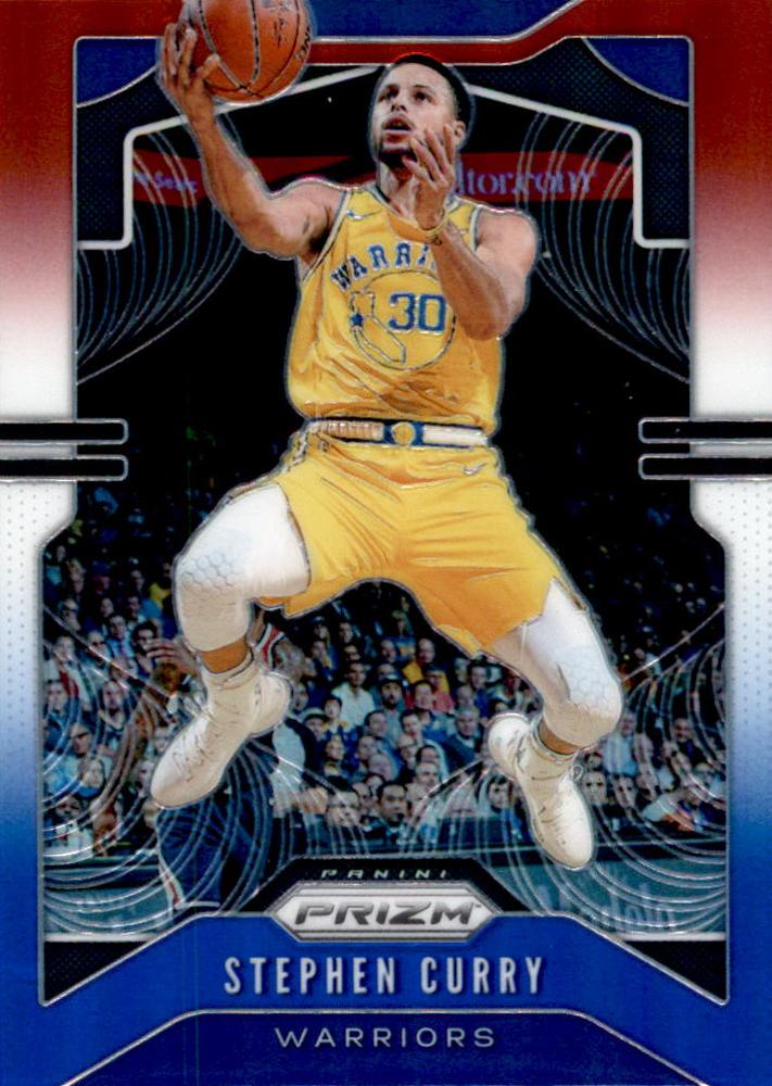 #98 Stephen Curry - Golden State Warriors - 2019-20 Panini Prizm - Prizms Red White and Blue Basketball