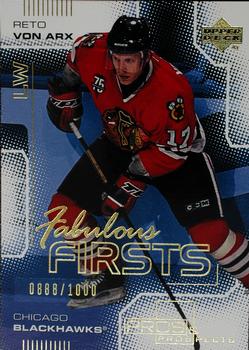 #98 Reto Von Arx - Chicago Blackhawks - 2000-01 Upper Deck Pros & Prospects Hockey