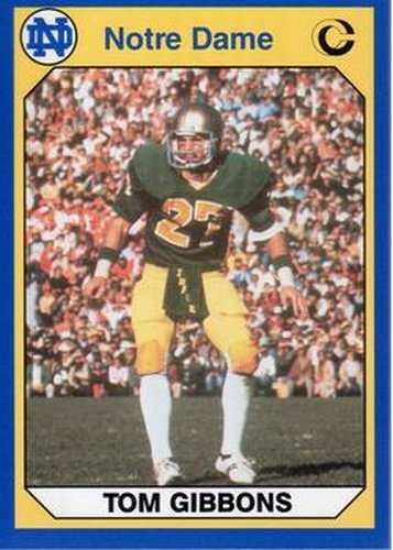 #9 Tom Gibbons - Notre Dame Fighting Irish - 1990 Collegiate Collection Notre Dame Football