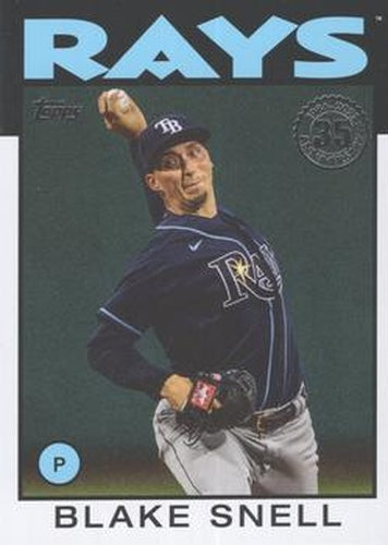 #86B-9 Blake Snell - Tampa Bay Rays - 2021 Topps - 1986 Topps Baseball 35th Anniversary Series One Baseball