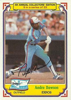 #9 Andre Dawson - Montreal Expos - 1984 Topps Drake's Big Hitters Baseball