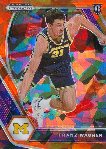#9 Franz Wagner - Michigan Wolverines - 2021 Panini Prizm Draft Picks - Orange Ice Basketball