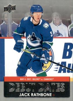 #DD-9 Jack Rathbone - Vancouver Canucks - 2021-22 Upper Deck - Debut Dates Hockey