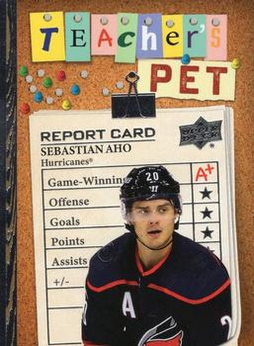 #TP-9 Sebastian Aho - Carolina Hurricanes - 2023-24 Upper Deck - Teacher's Pet Hockey