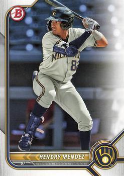 #BD-116 Hendry Mendez - Milwaukee Brewers - 2022 Bowman Draft Baseball