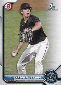 #BD-87 Karson Milbrandt - Miami Marlins - 2022 Bowman Draft Baseball