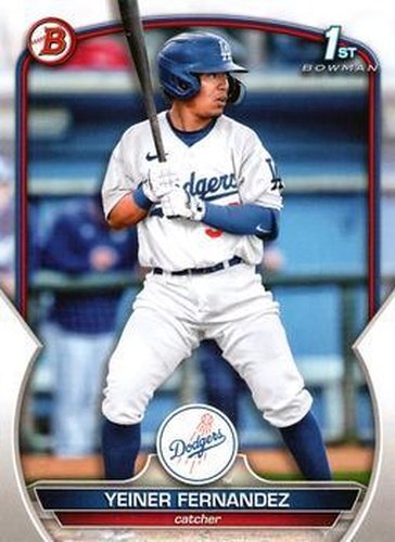 #BCP-138 Yeiner Fernandez - Los Angeles Dodgers - 2023 Bowman - Chrome Prospects Baseball