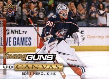 #C118 Elvis Merzlikins - Columbus Blue Jackets - 2019-20 Upper Deck - UD Canvas Hockey