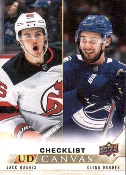 #C90 Jack Hughes / Quinn Hughes - New Jersey Devils / Vancouver Canucks - 2022-23 Upper Deck - UD Canvas Hockey