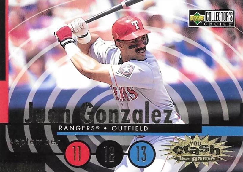 #CG28c Juan Gonzalez - Texas Rangers - 1998 Collector's Choice - You Crash the Game Baseball
